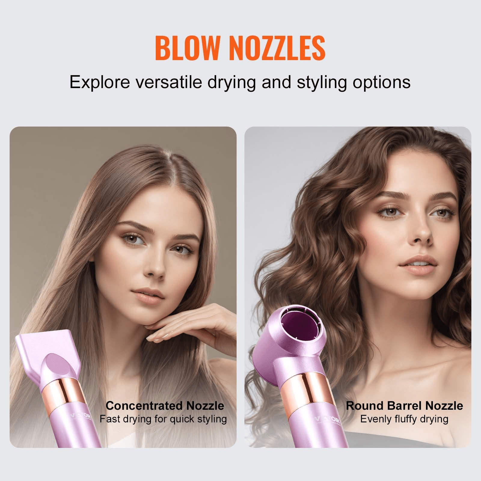 VEVOR Hair Dryer Brush – 6 - in - 1 Multi Hair Styler for Volumizing, Styling & Curling - GNS Beauty & Personal Care