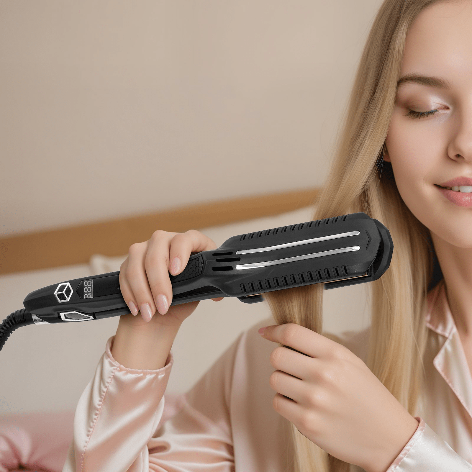 VEVOR Hair Straightener – 1.5 - Inch Titanium Flat Iron with Dual Infrared Technology - GNS Beauty & Personal Care
