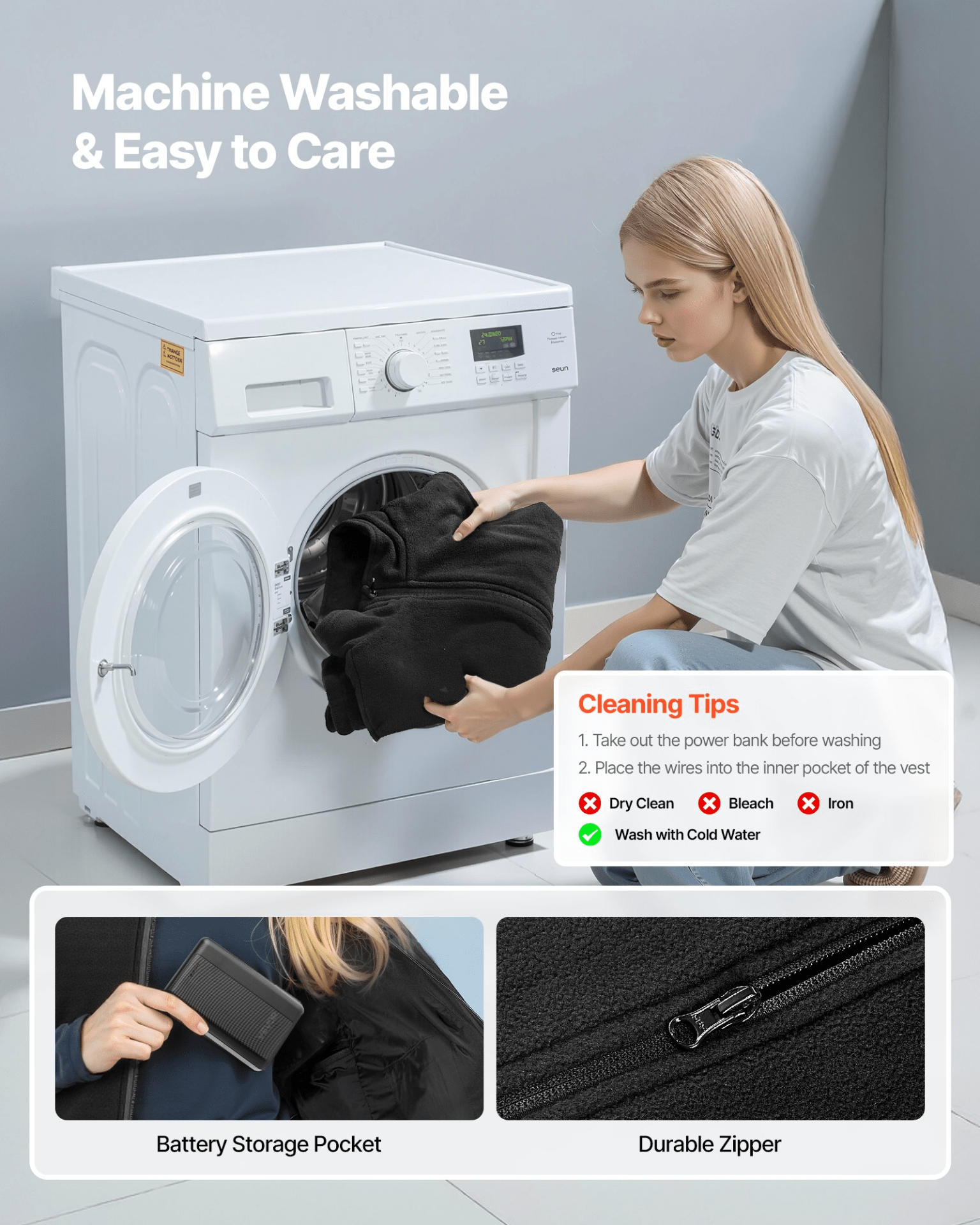 VEVOR Heated Vest, Women Electric Heating Vest with 16000 mAh Battery Pack, 6 Heating Zones Lightweight Rechargeable Winter - Vest with 3 Levels, for Outdoor Hiking Camping Fishing Skiing, Size L - GNS Beauty & Personal Care