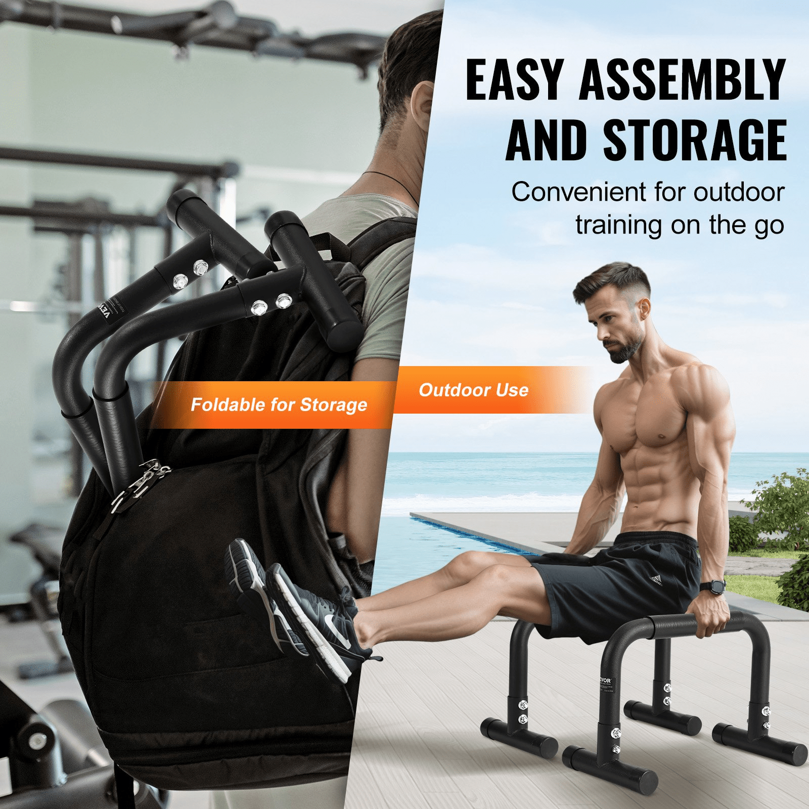 VEVOR Heavy - Duty Dip Bars – Strength Training Station for Home & Gym Workouts - GNS Beauty & Personal Care