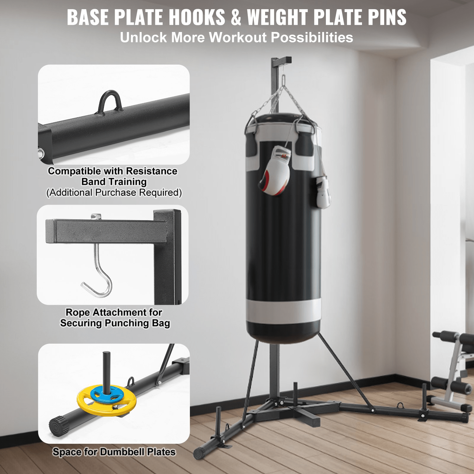 VEVOR Heavy Duty Punching Bag Stand, Adjustable Height, 400 lbs Capacity, Durable Steel for Home Gym - GNS Beauty & Personal Care