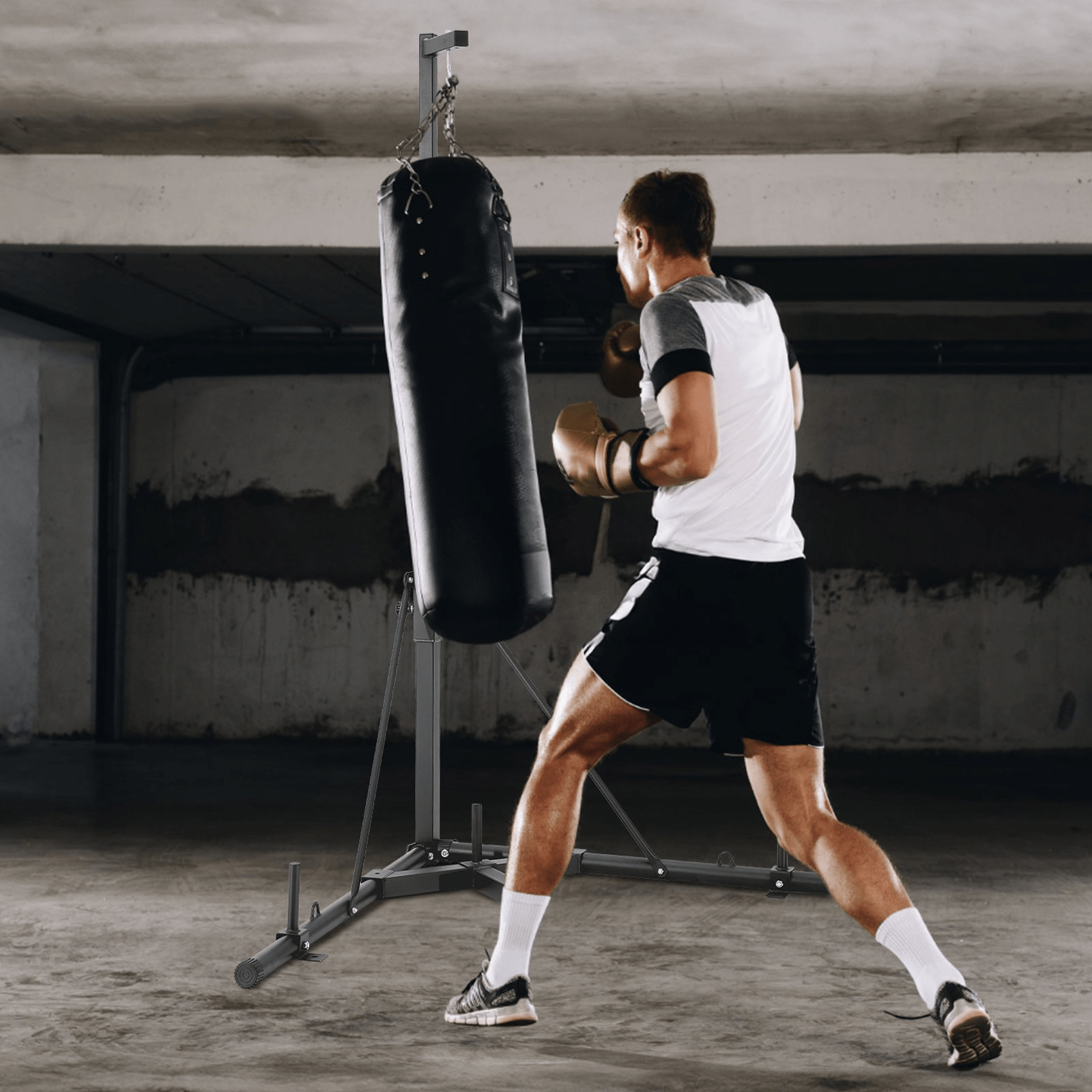 VEVOR Heavy Duty Punching Bag Stand, Adjustable Height, 400 lbs Capacity, Durable Steel for Home Gym - GNS Beauty & Personal Care