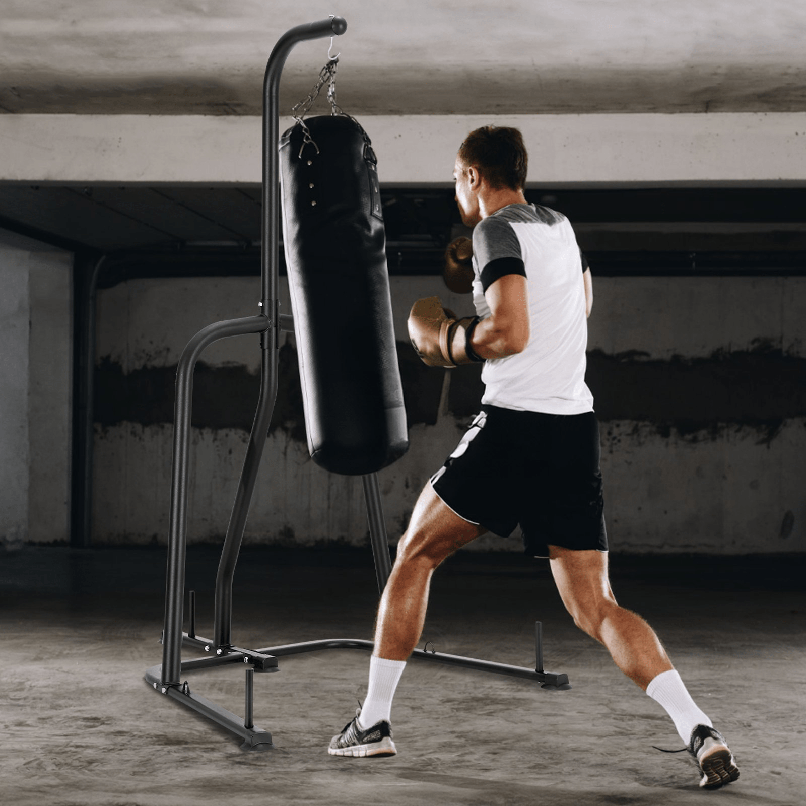 VEVOR Heavy Duty Punching Bag Stand with 400 lb Capacity, Steel Construction for Boxing & Training, Freestanding with Weighted Base, Home Gym Equipment - GNS Beauty & Personal Care