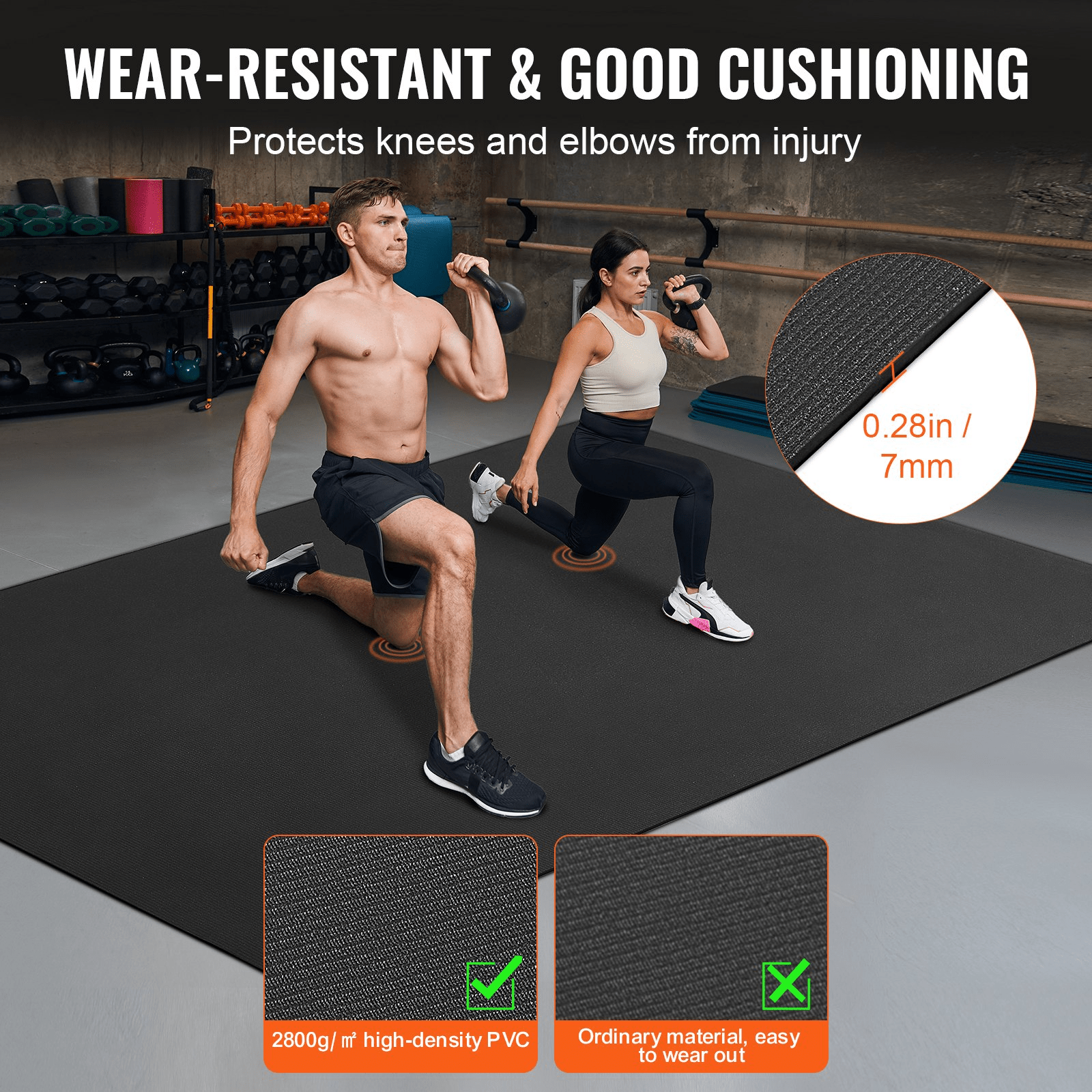 VEVOR Non - Slip High - Density Exercise Mat – Premium Comfort & Stability for Yoga & Fitness - GNS Beauty & Personal Care