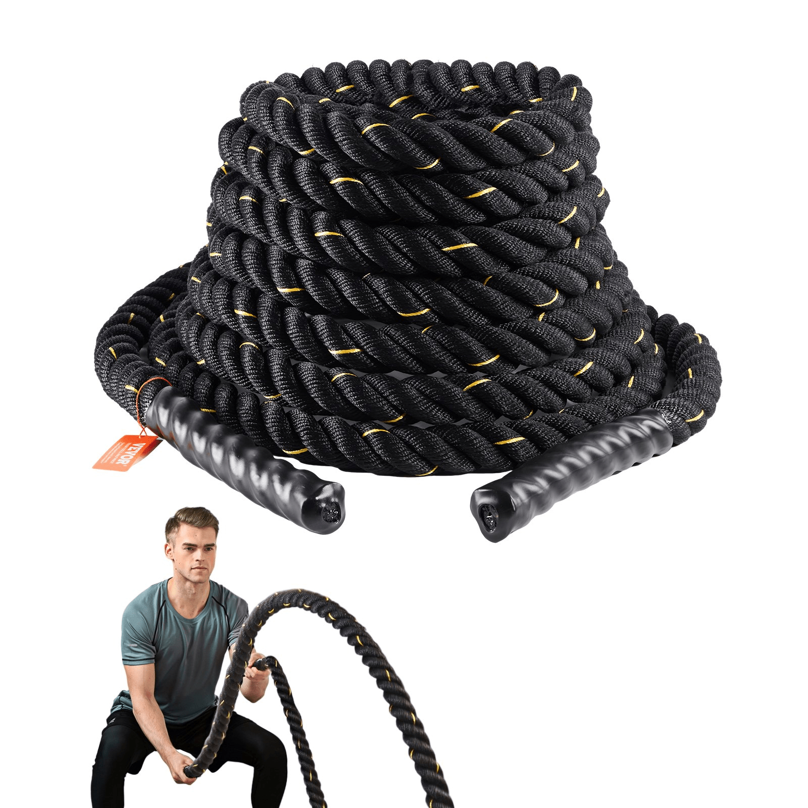 VEVOR Premium Battle Rope - 1.5" x 30ft for Home Gym & Strength Training - GNS Beauty & Personal Care