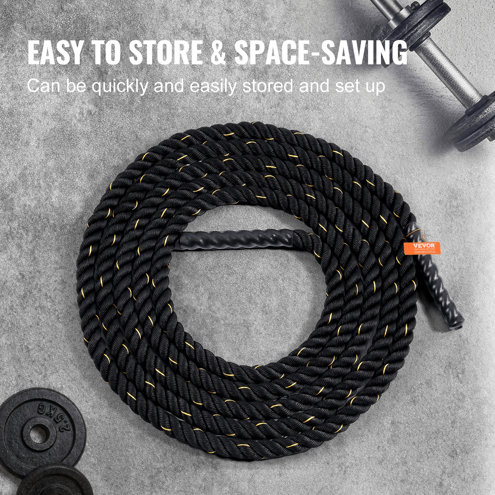 VEVOR Premium Battle Rope - 1.5" x 30ft for Home Gym & Strength Training - GNS Beauty & Personal Care