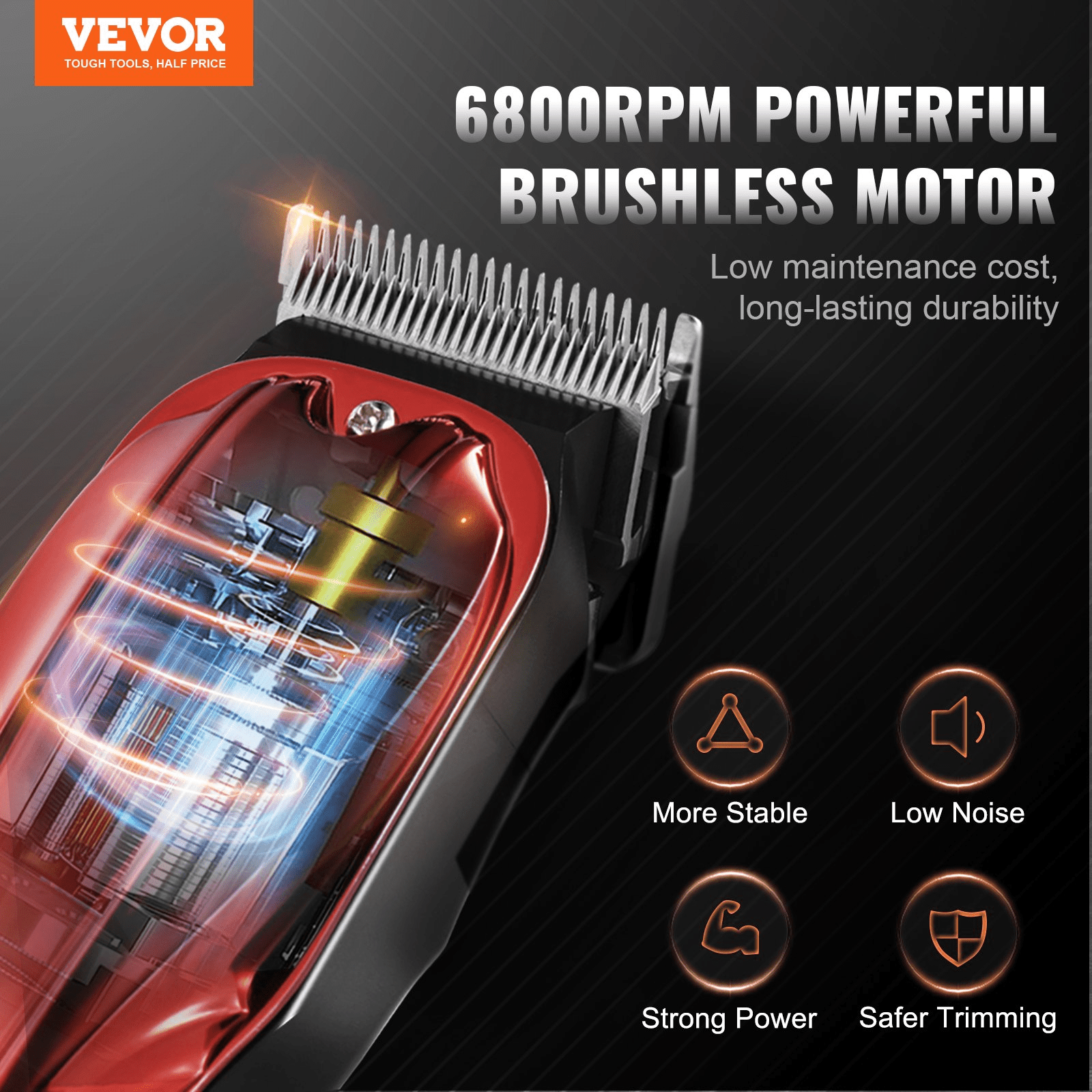 VEVOR Professional Hair Clippers for Men with 6800RPM Motor & LCD Display - GNS Beauty & Personal Care