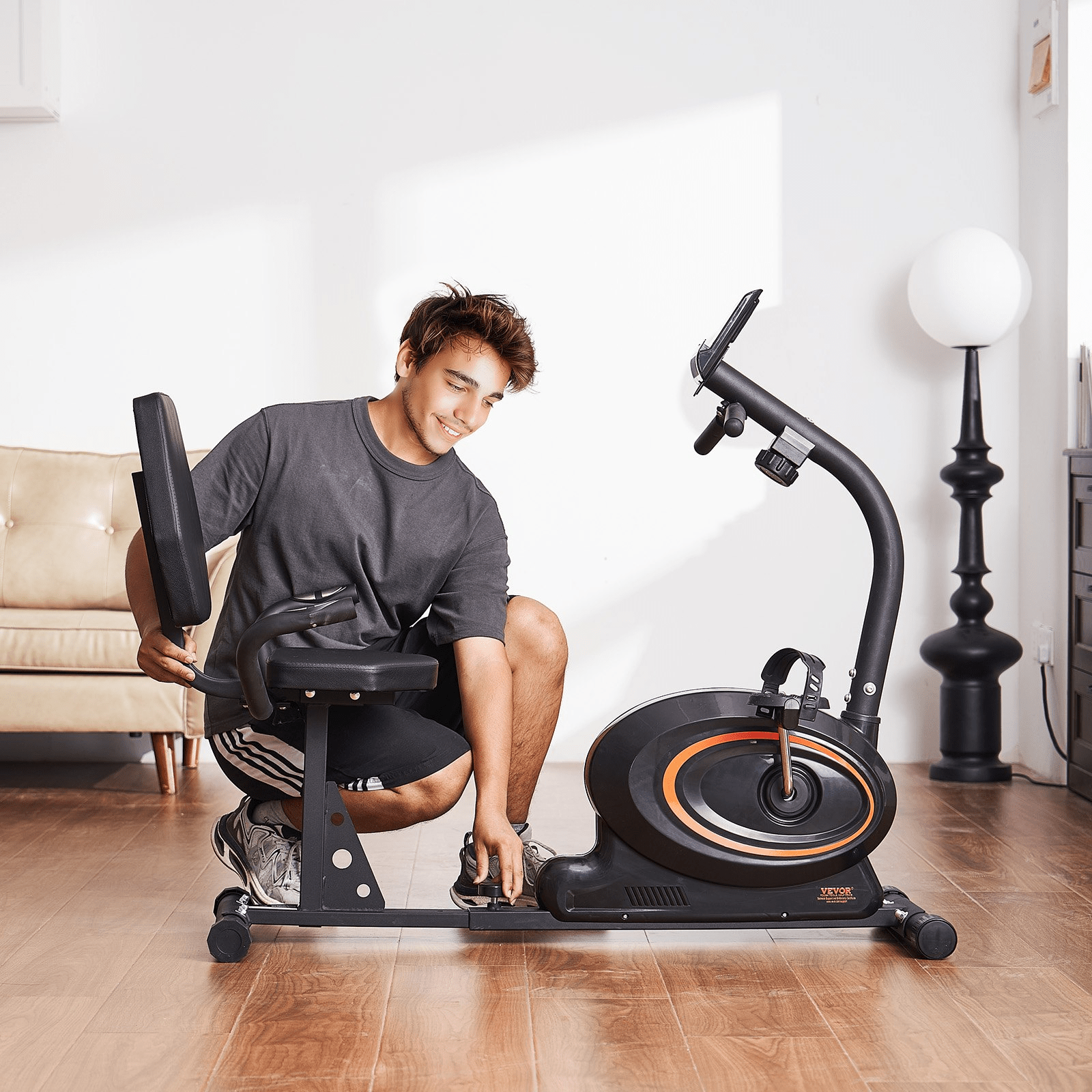 VEVOR Recumbent Exercise Bike – Magnetic Resistance & Comfortable Design - GNS Beauty & Personal Care