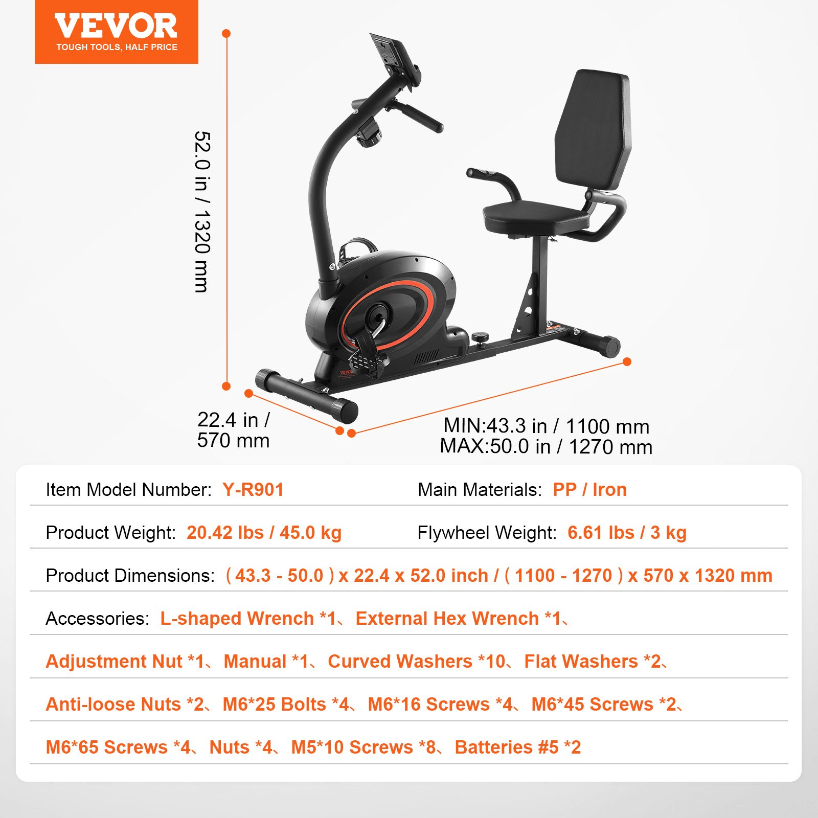 VEVOR Recumbent Exercise Bike – Magnetic Resistance & Comfortable Design - GNS Beauty & Personal Care