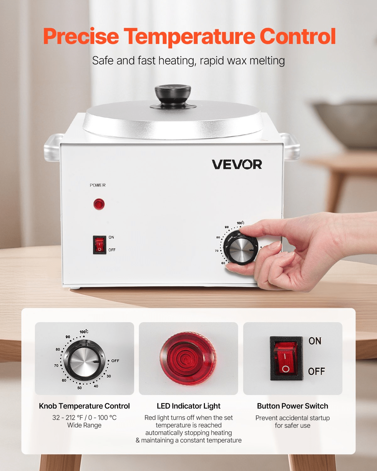 VEVOR Single Pot Wax Warmer 3000ML 300W Professional Wax Warmer for Hair Removal - GNS Beauty & Personal Care