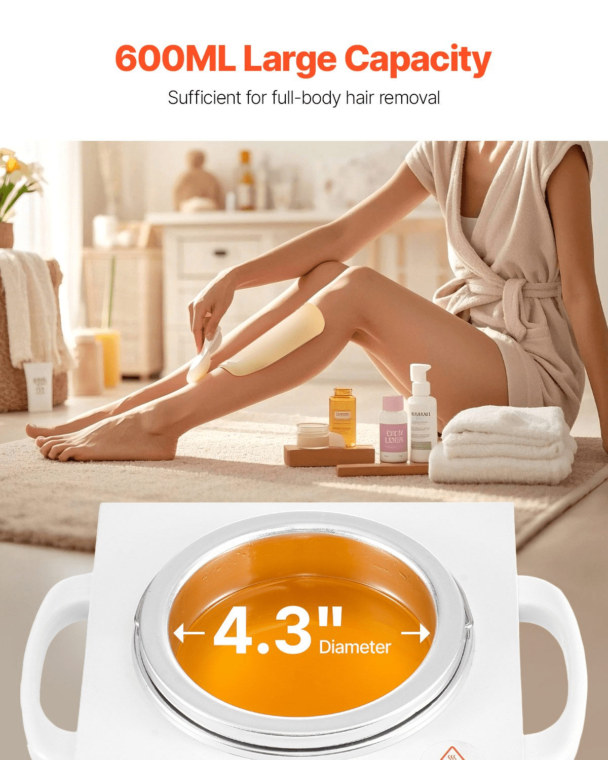 VEVOR Single Wax Warmer 600ML Professional Waxing Heater Pot for Hair Removal - GNS Beauty & Personal Care