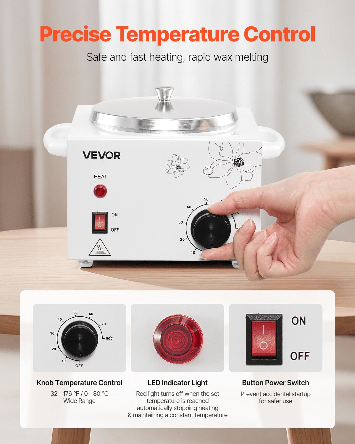 VEVOR Single Wax Warmer 600ML Professional Waxing Heater Pot for Hair Removal - GNS Beauty & Personal Care