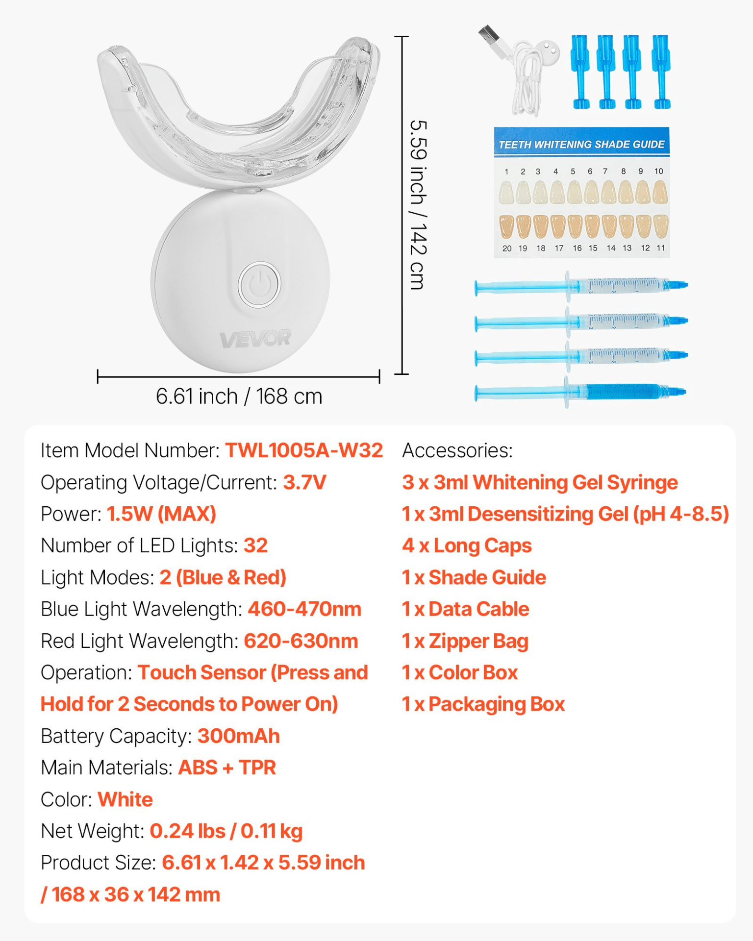 VEVOR Teeth Whitening Kit - Wireless LED Light & 32 Accelerator Lights - GNS Beauty & Personal Care