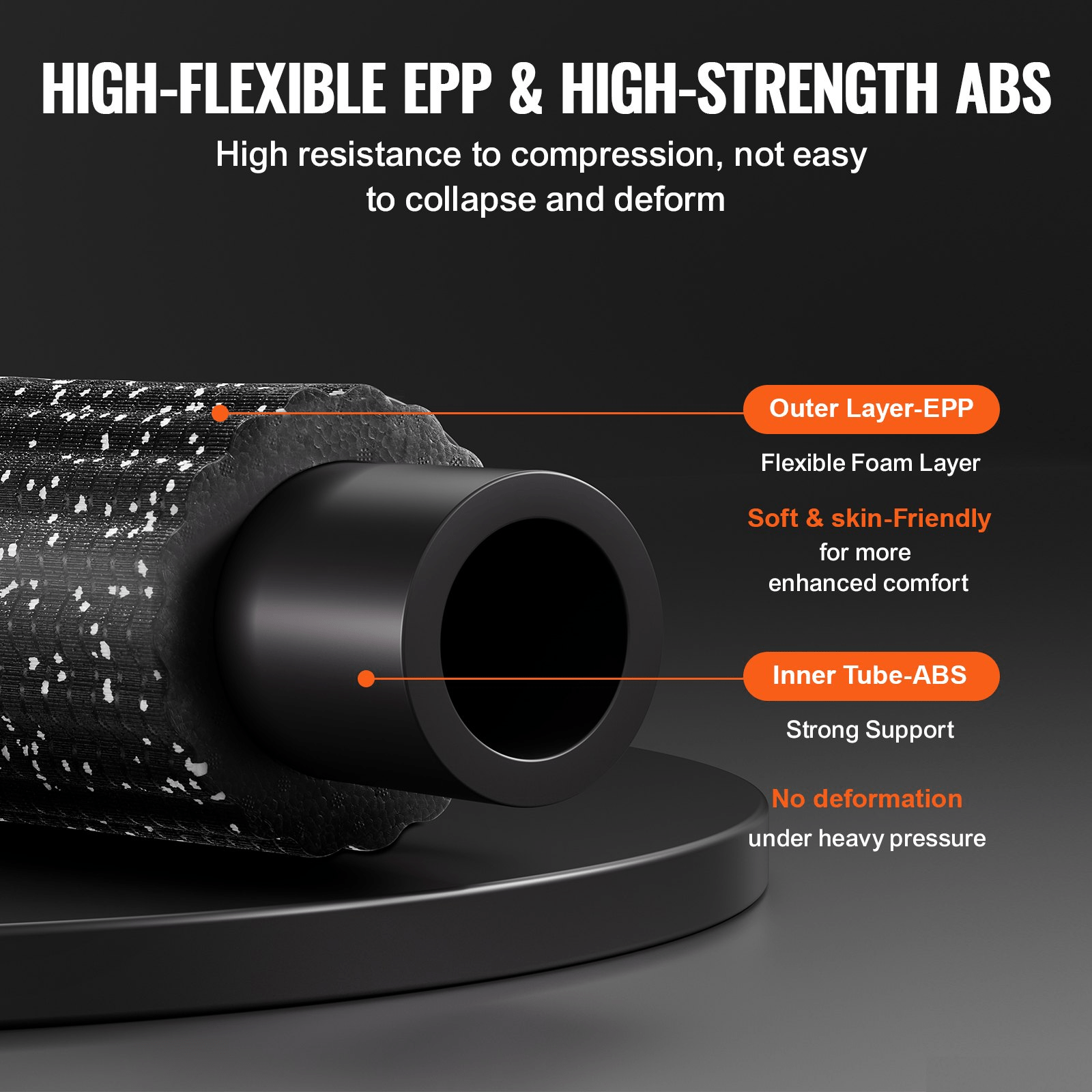 VEVOR Vibrating Foam Roller 4 Intensities Rechargeable Electric EPP Foam Roller - GNS Beauty & Personal Care