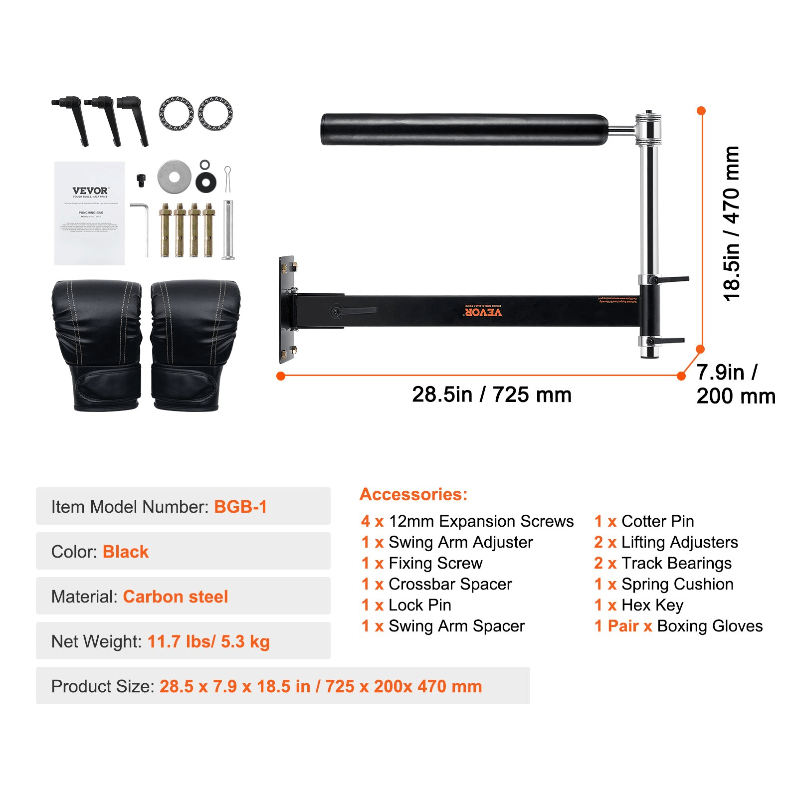VEVOR Wall - Mount Boxing Spinning Bar – Speed & Reflex Training for Combat Sports - GNS Beauty & Personal Care