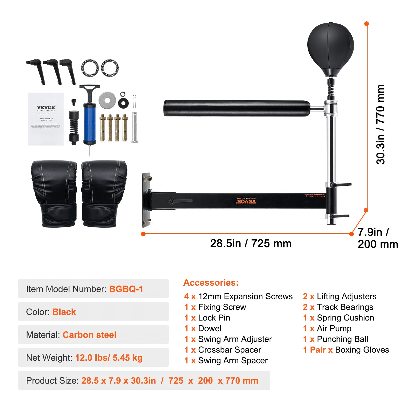 VEVOR Wall - Mount Boxing Spinning Bar with Punching Ball – Precision Reflex Trainer for Combat Athletes - GNS Beauty & Personal Care