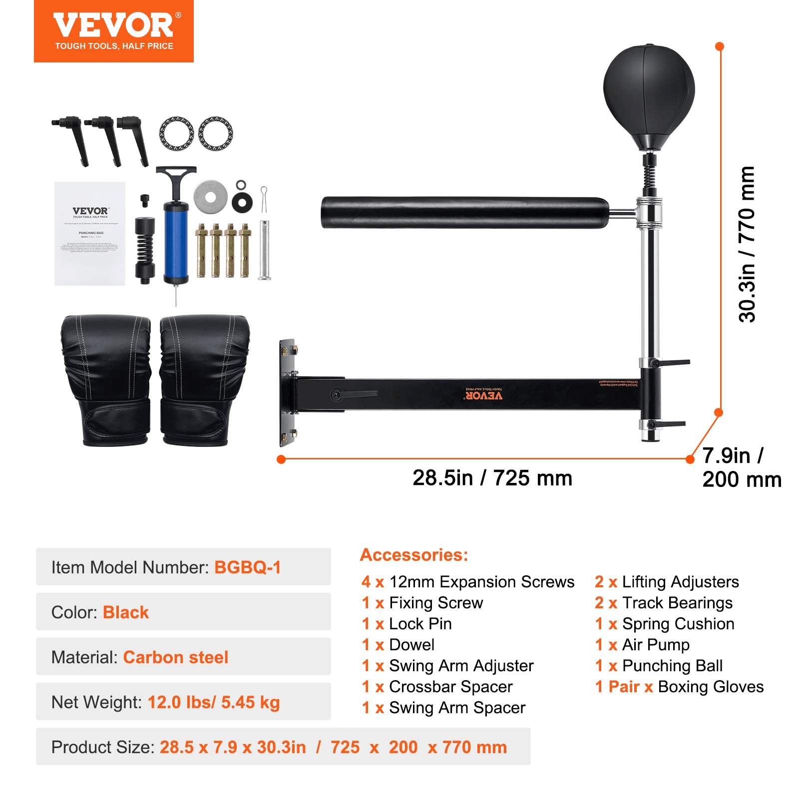 VEVOR Wall - Mount Boxing Spinning Bar with Punching Ball – Precision Reflex Trainer for Combat Athletes - GNS Beauty & Personal Care
