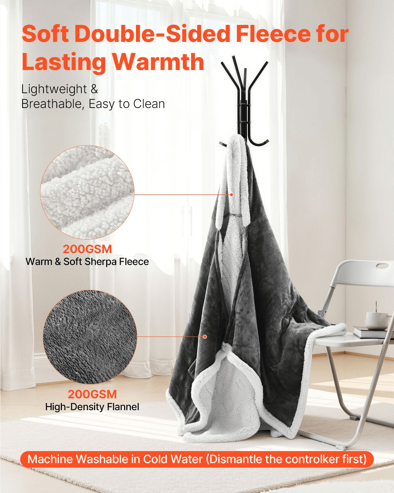 VEVOR Wearable Heated Throw Blanket Electric Shawl, Portable Robe Blanket Hoodie for Women, 5 Heating Levels, 3H Auto Shut - Off, Overheat Protection,Winter for Adult Mom Girlfriend,Machine Washable - GNS Beauty & Personal Care