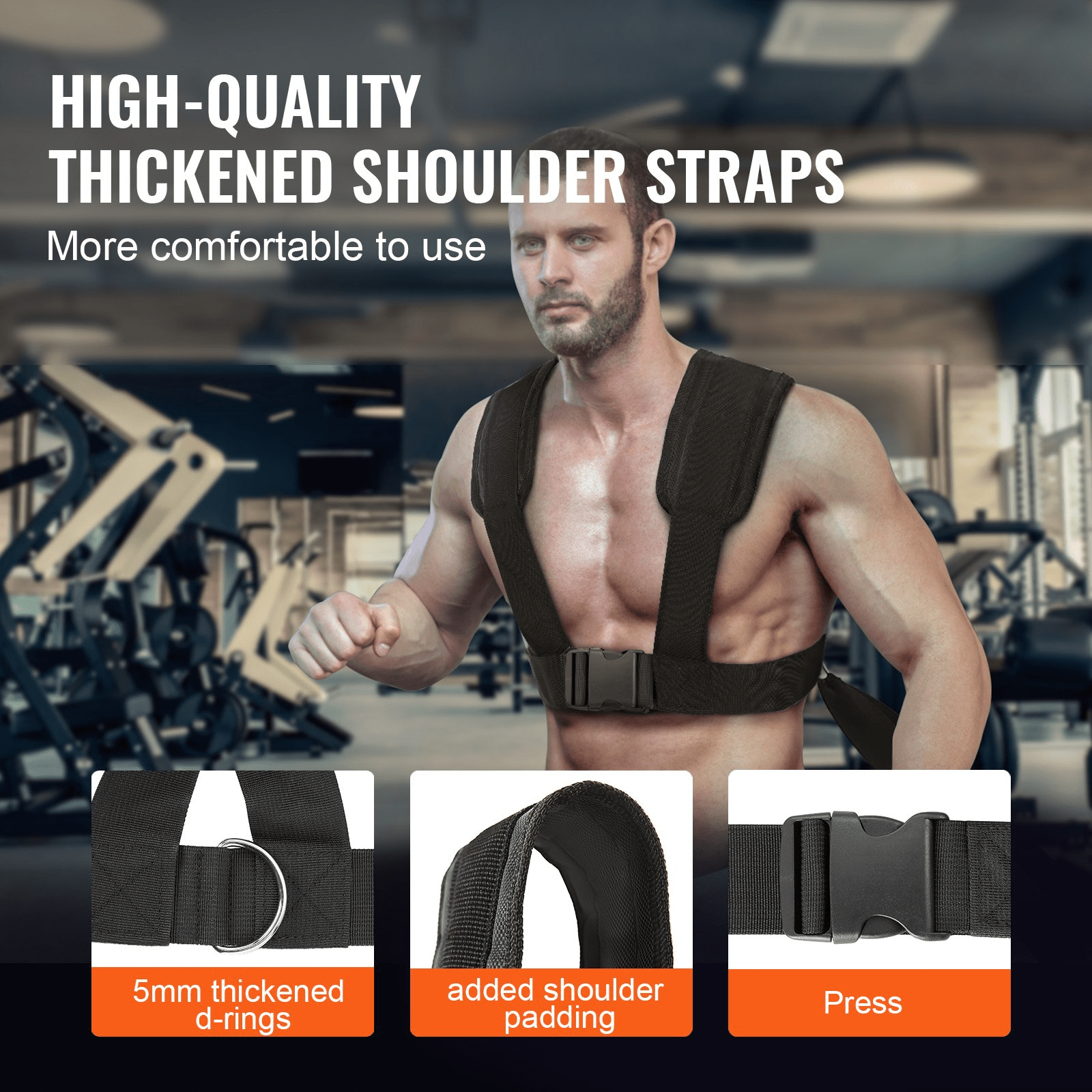 VEVOR Weight Training Sled, Pull Push Power Sled with Handle, Fitness Strength Resistance Training, Steel Workout Equipment for Athletic Exercise & Speed Improvement, Fit for 2" Weight Plate, Black - GNS Beauty & Personal Care