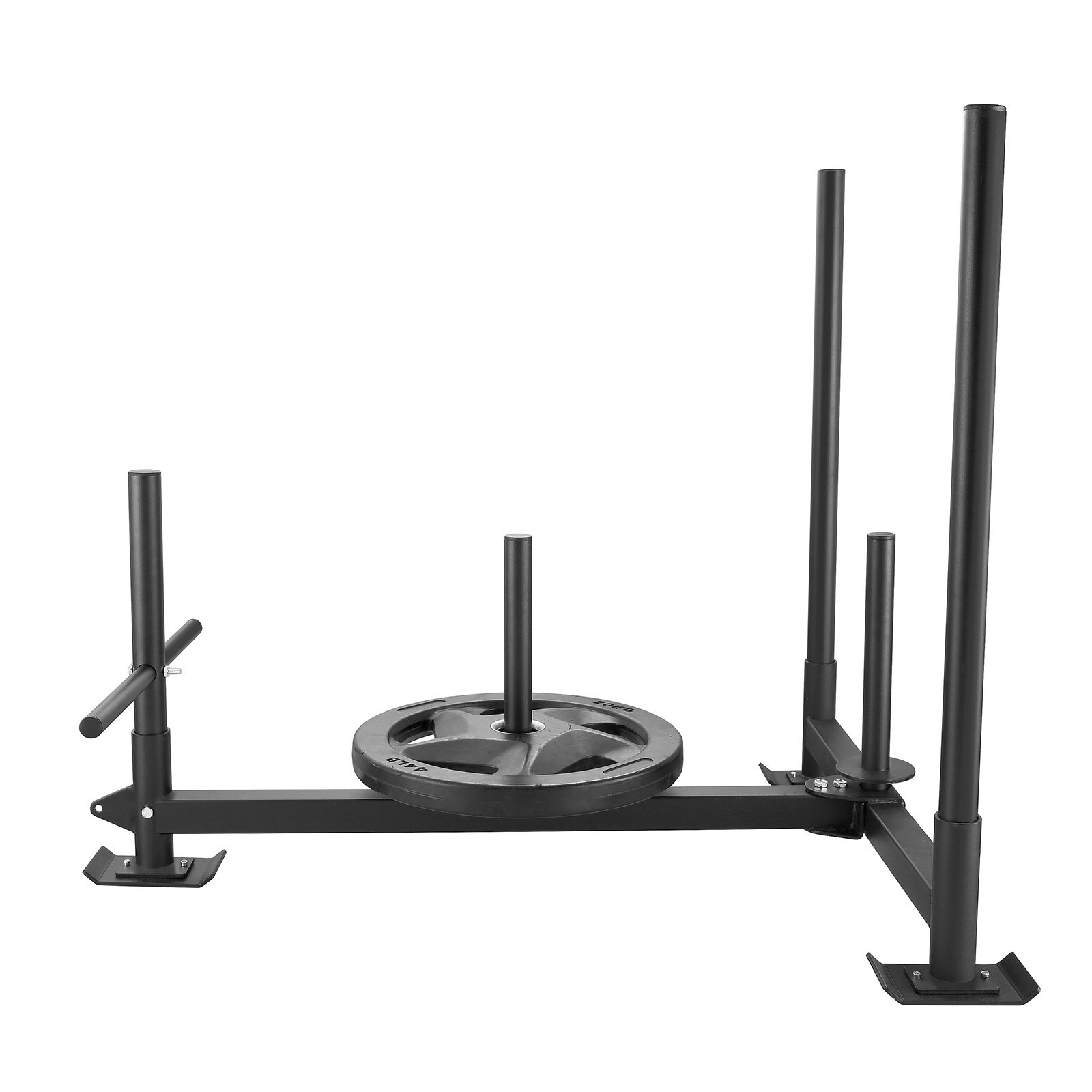 VEVOR Weight Training Sled, Pull Push Power Sled with Handle, Fitness Strength Resistance Training, Steel Workout Equipment for Athletic Exercise & Speed Improvement, Fit for 2" Weight Plate, Black - GNS Beauty & Personal Care