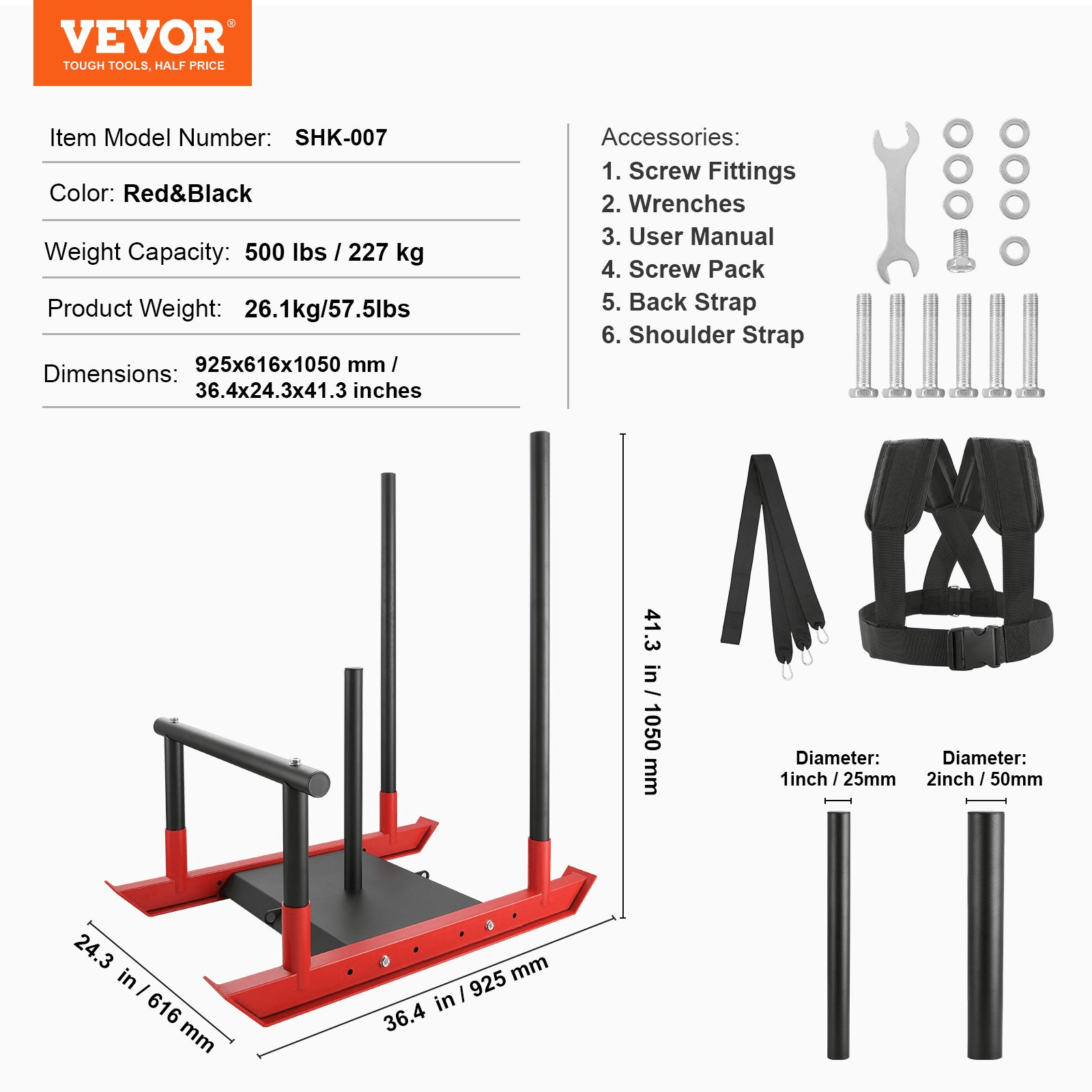 VEVOR Weight Training Sled - Push/Pull Power Sled for Strength & Speed - GNS Beauty & Personal Care