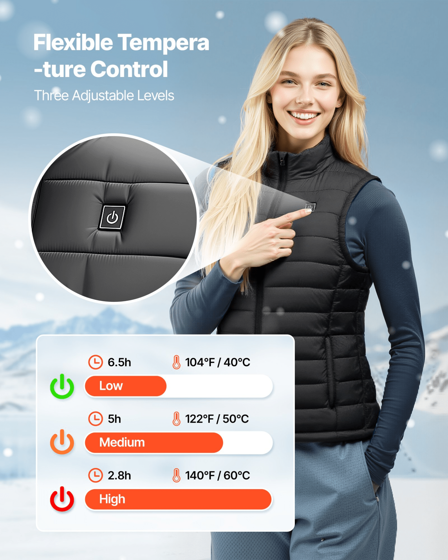 VEVOR Women's Heated Vest with 16000mAh Battery - 8 - Zone Electric Thermal Gilet (Size L) - GNS Beauty & Personal Care