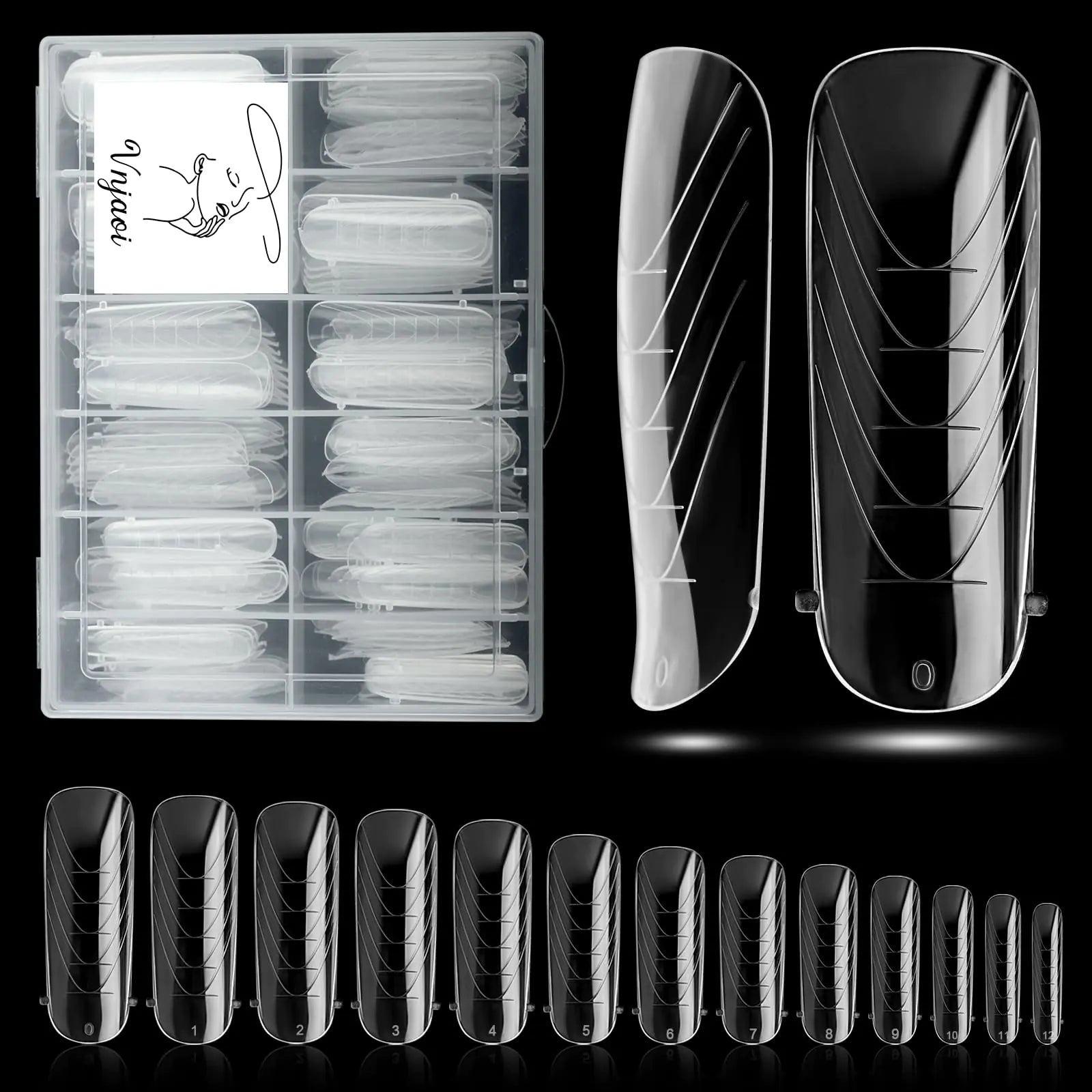 Vnjaoi Dual Nail Forms – 130 PCS Long Round - Head Builder Set for Gel Nail Extensions - GNS Beauty & Personal Care