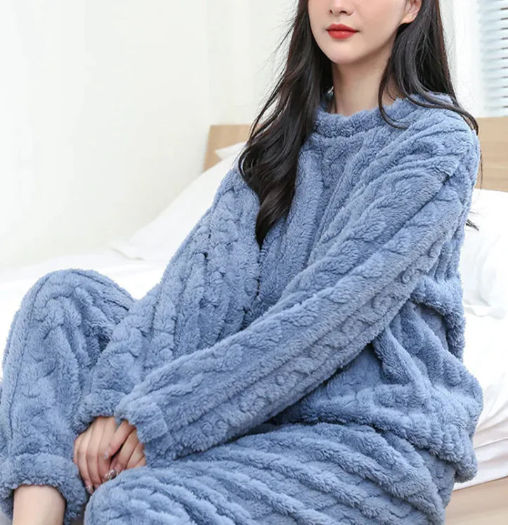 Cozy Winter Pajamas Sets - Coral Velvet Homewear for Comfort & Style