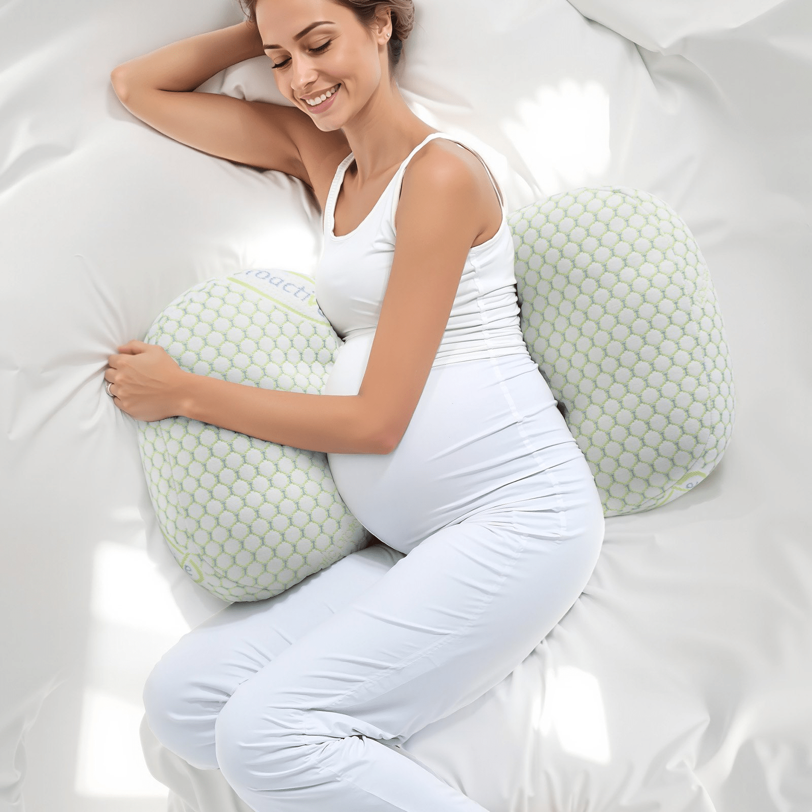 W - Shaped Pregnancy Wedge Pillow – Soft, Supportive, and Breathable - GNS Beauty & Personal Care