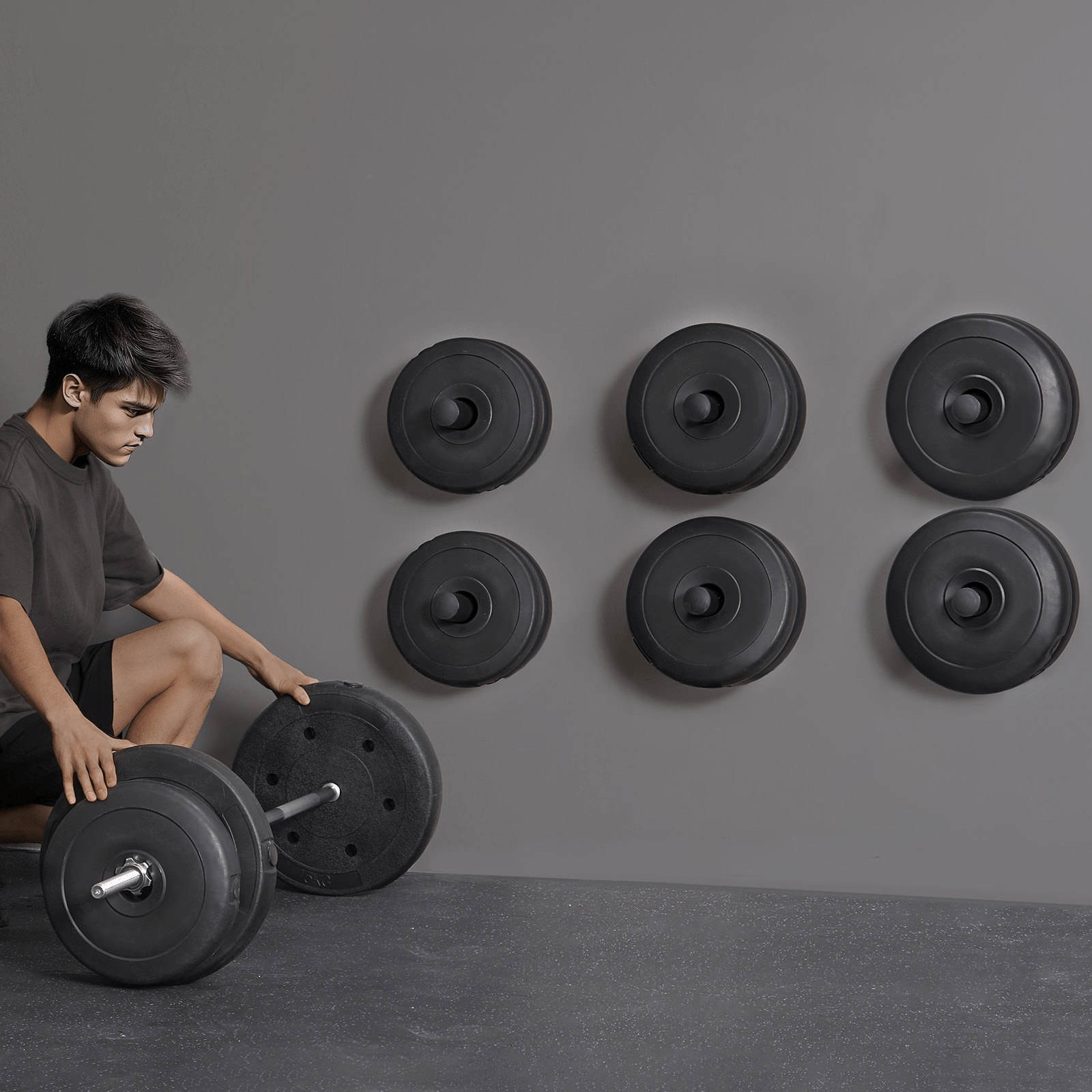 Wall Mounted Weight Plate Holder (4 - Pack) - Home Gym Storage Rack for 2 - Inch Plates - GNS Beauty & Personal Care