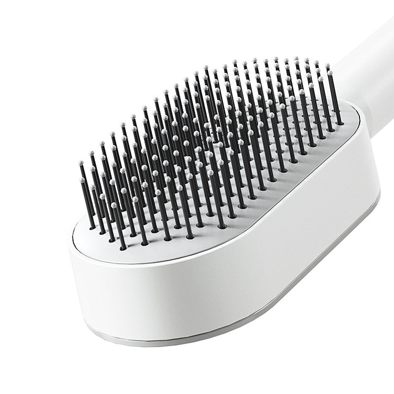 Innovative Self Cleaning Anti-Static Hair Brush with Scalp Massage