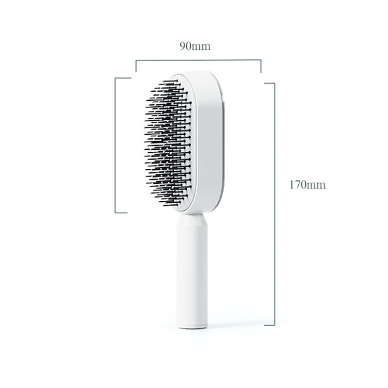 Innovative Self Cleaning Anti-Static Hair Brush with Scalp Massage