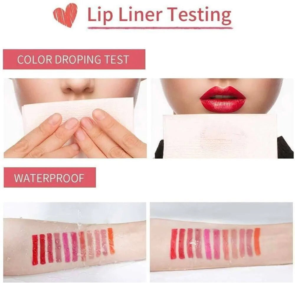 12 - Piece Waterproof Lipstick & Lip Liner Set | Matte Finish & Long Lasting - GNS Beauty & Personal Care