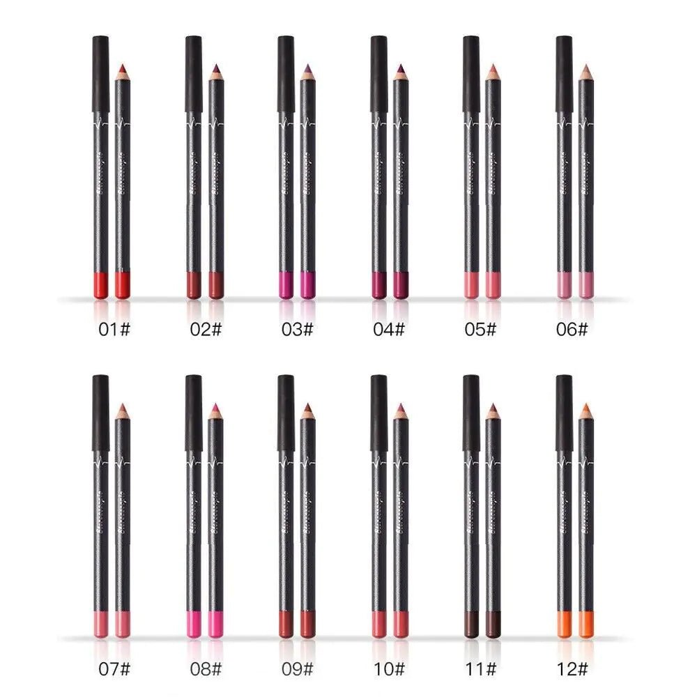 12 - Piece Waterproof Lipstick & Lip Liner Set | Matte Finish & Long Lasting - GNS Beauty & Personal Care