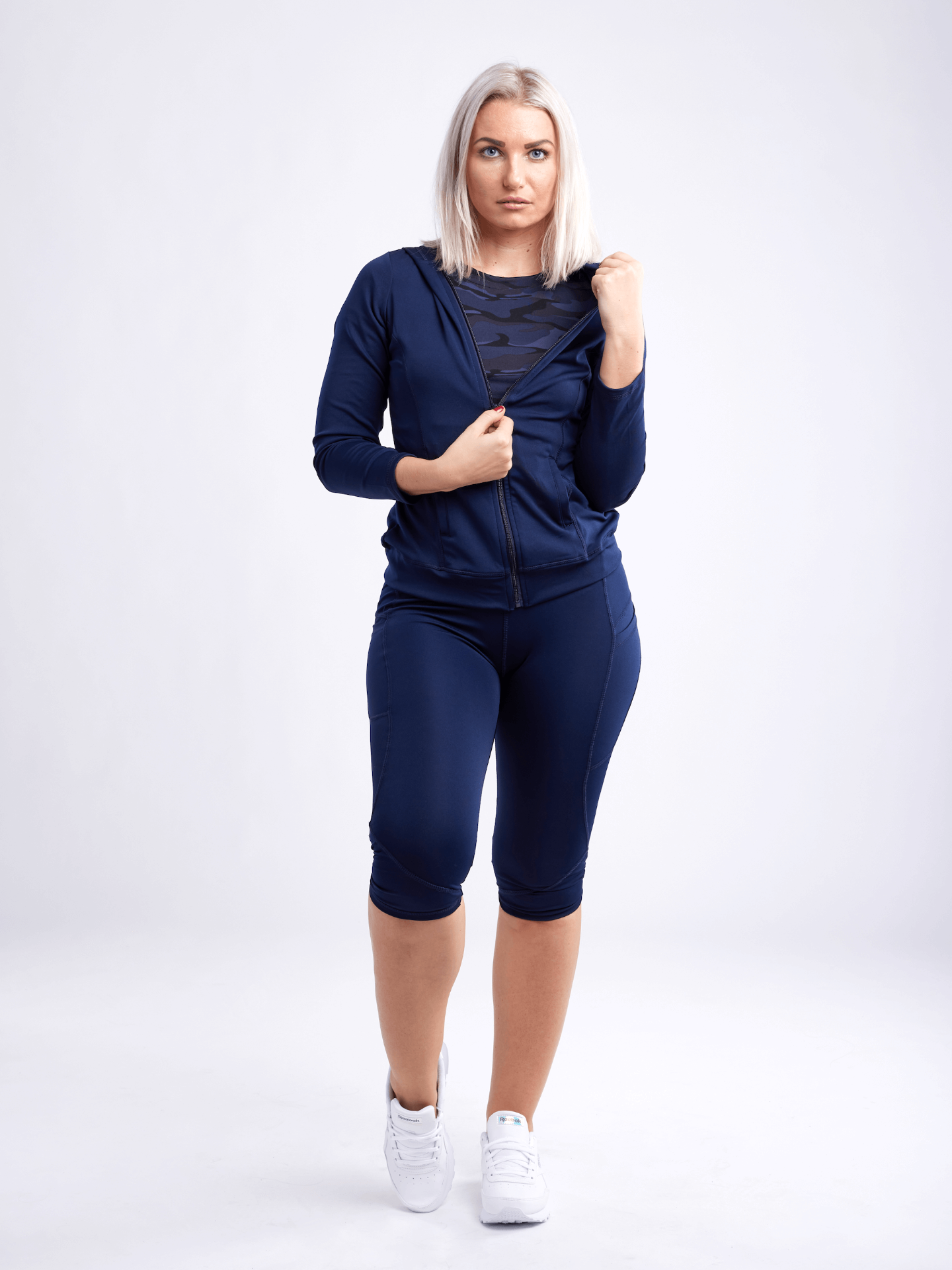 Mid-Rise Capri Leggings with Side Pockets for Women