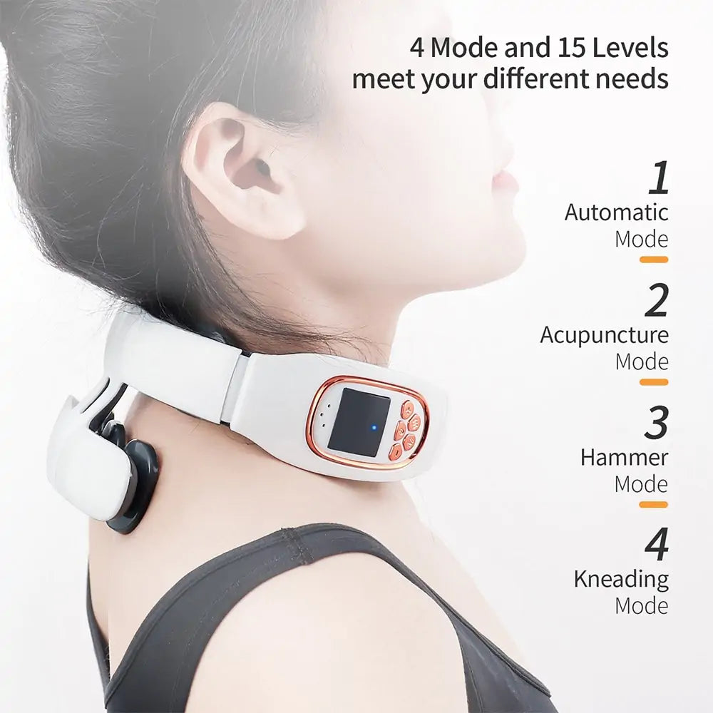 Smart Neck Massager with TENS & Voice Guidance