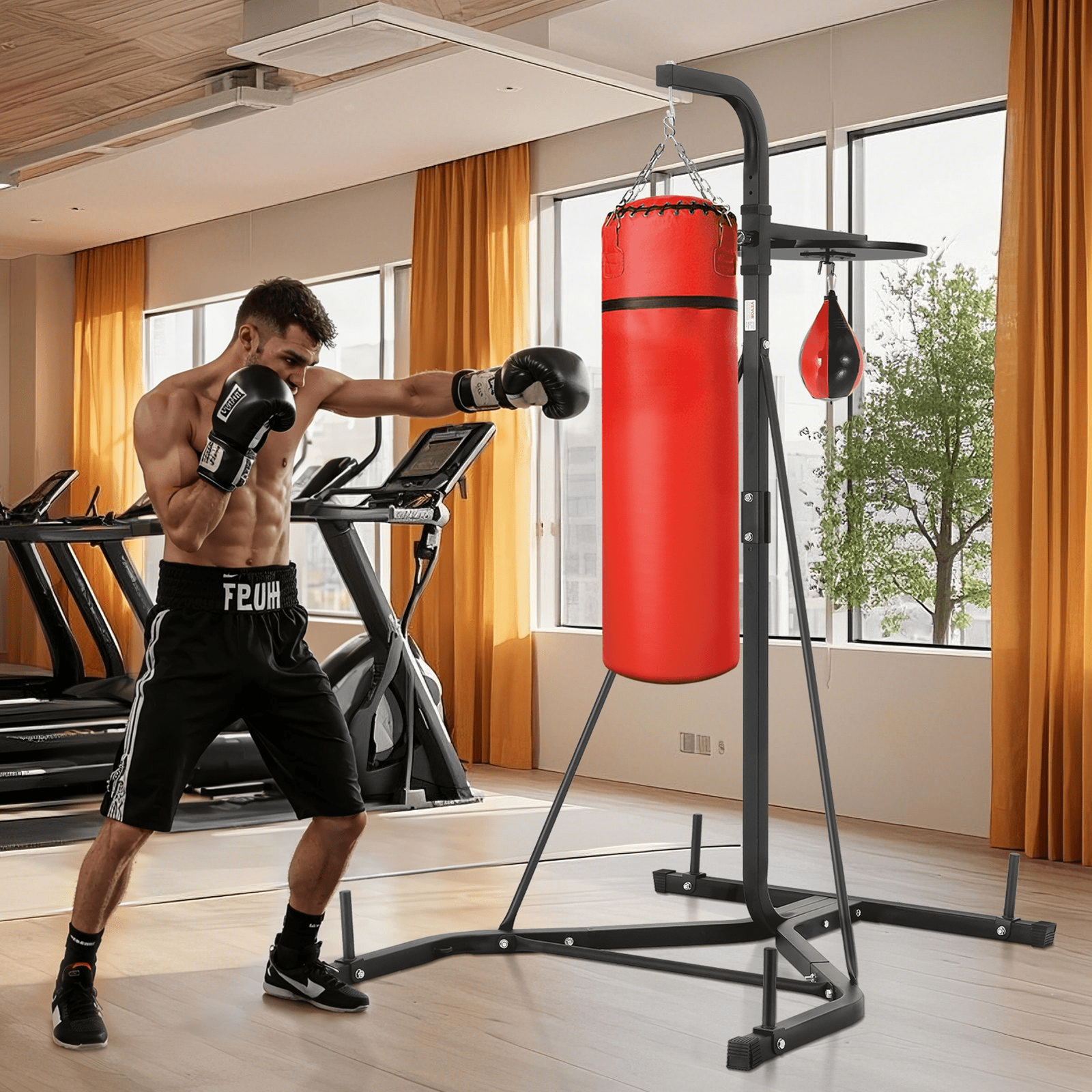 2 in 1 Heavy Duty Punching Bag Frame Boxing Punching Fitness Stand Steel - GNS Beauty & Personal Care