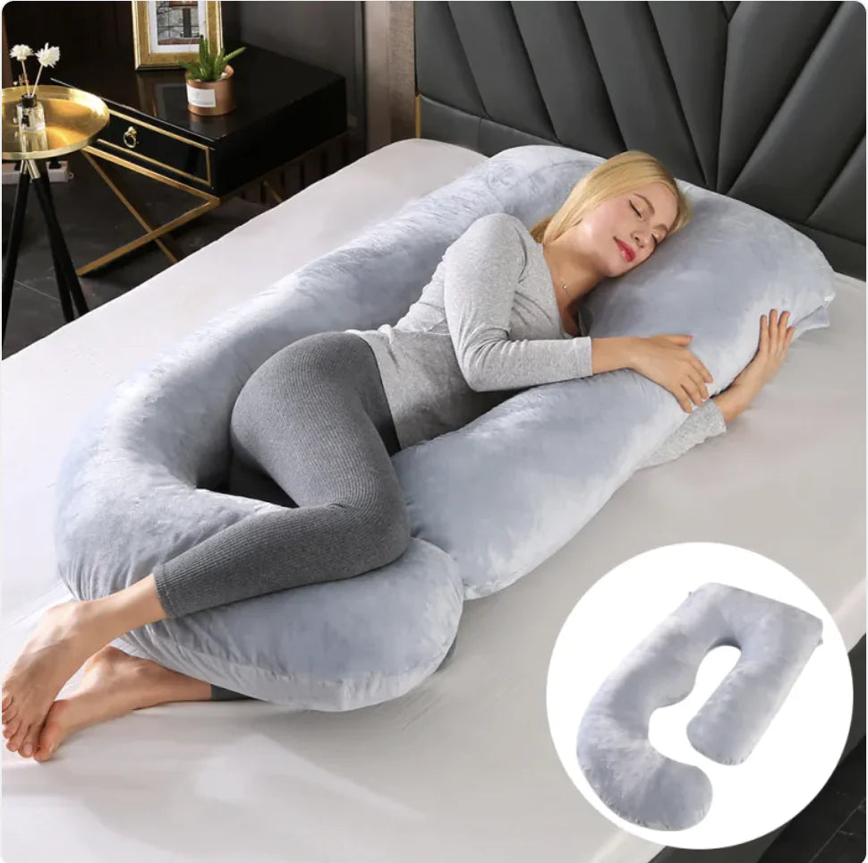 Ultimate J-Shaped Pregnancy Pillow for Comfort & Support