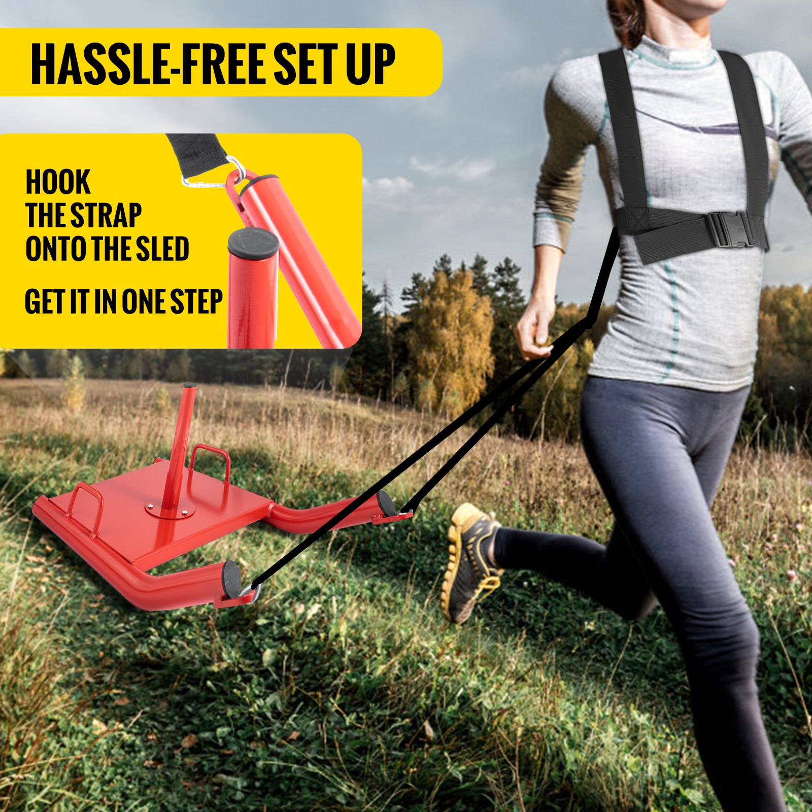Heavy-Duty Fitness Sled for Home Gym - Adjustable Weight Training Tool