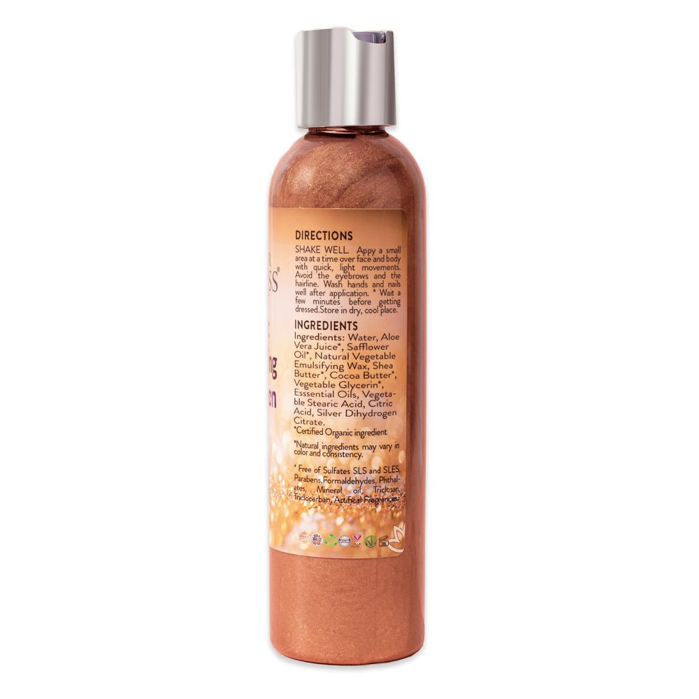 Organic Shimmer Body Lotion with Bronze Glow