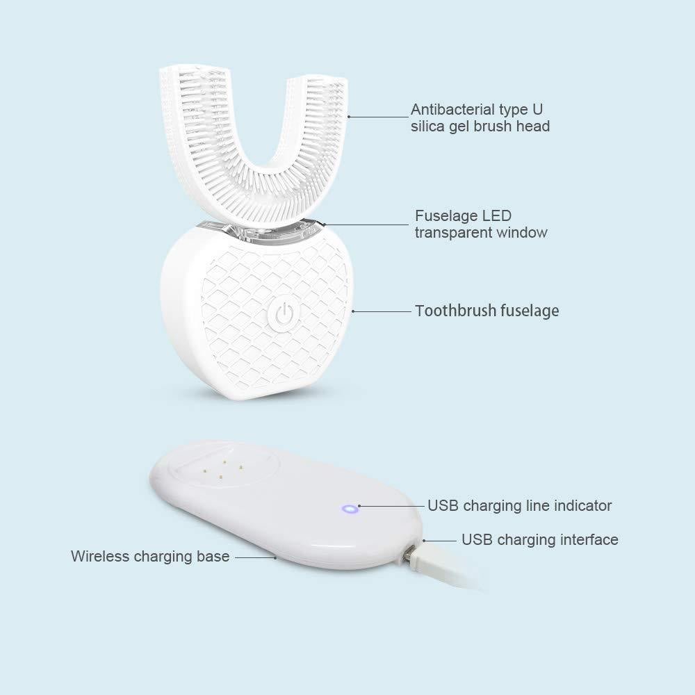 360° U - Shaped Electric Toothbrush for All Ages | USB - Powered, Silicone & Automatic - GNS Beauty & Personal Care