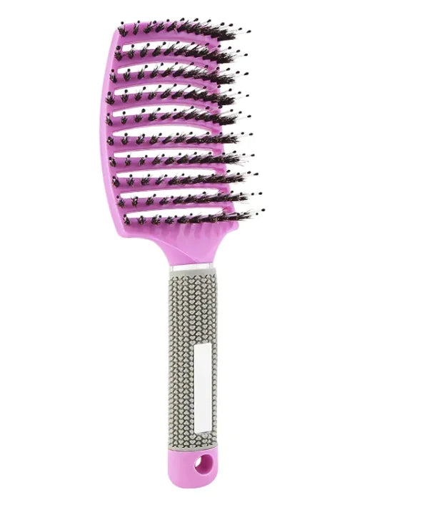 Curved Bristle Hairdressing Comb in Vibrant Colors