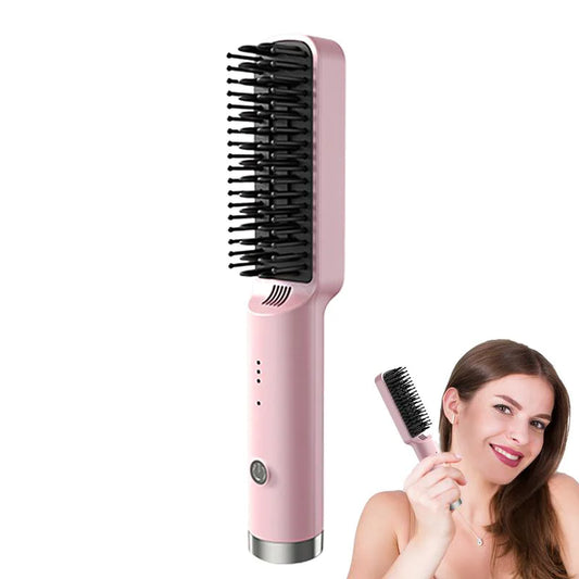 Cordless Hair Straightener Brush with Fast Ionic Heat