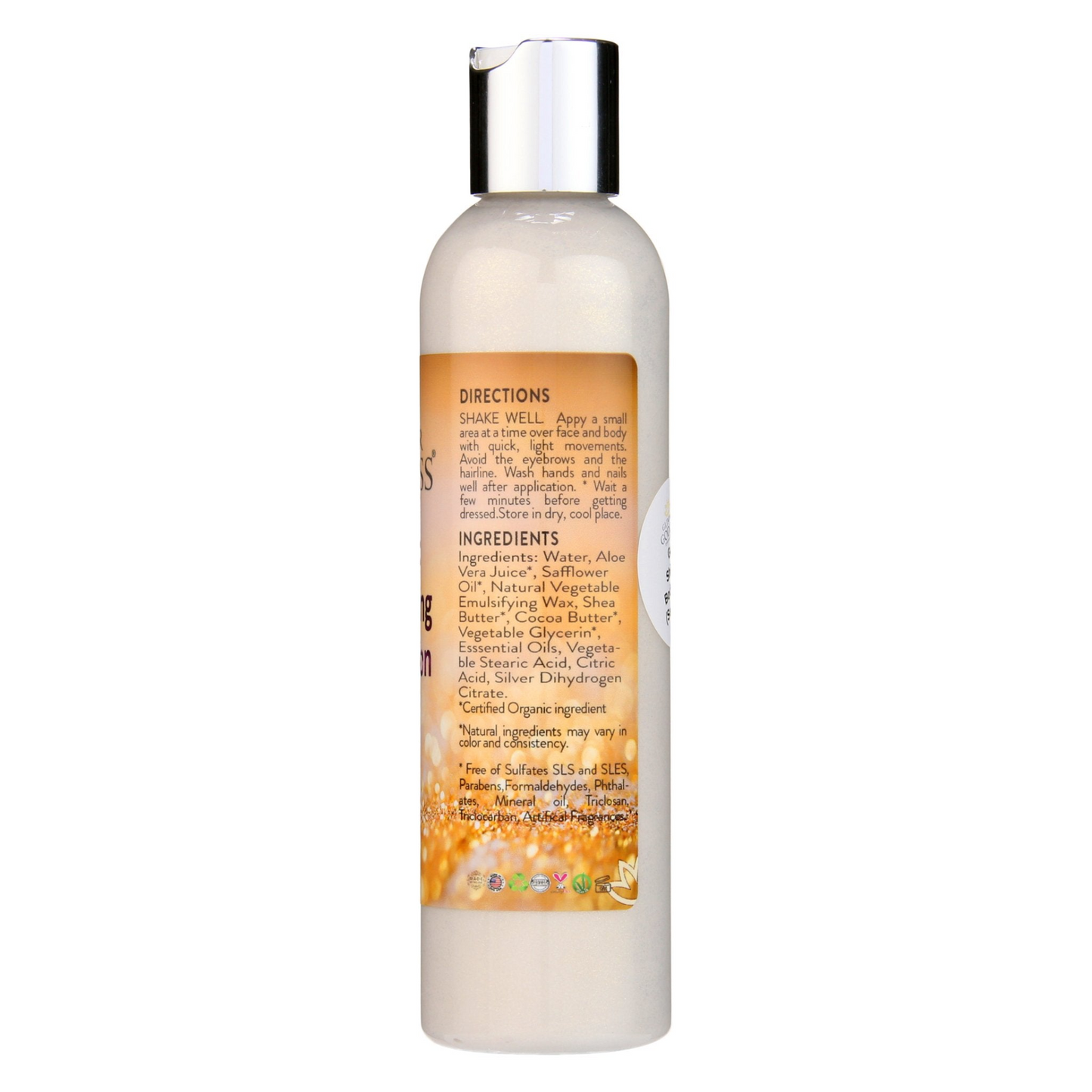 Organic Gold Shimmer Body Lotion - Glow Naturally