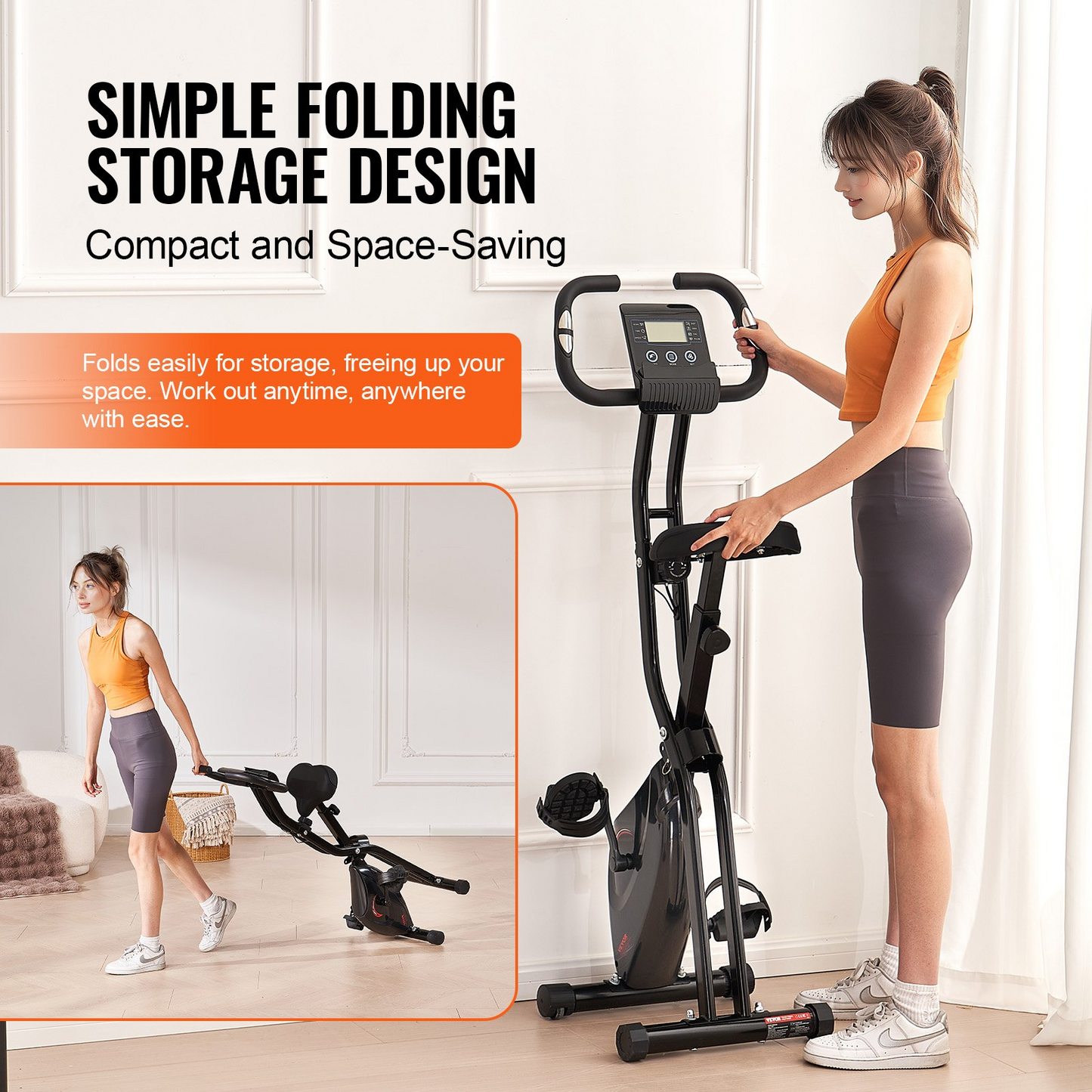 VEVOR Folding Exercise Bike | Compact & Versatile Indoor Fitness