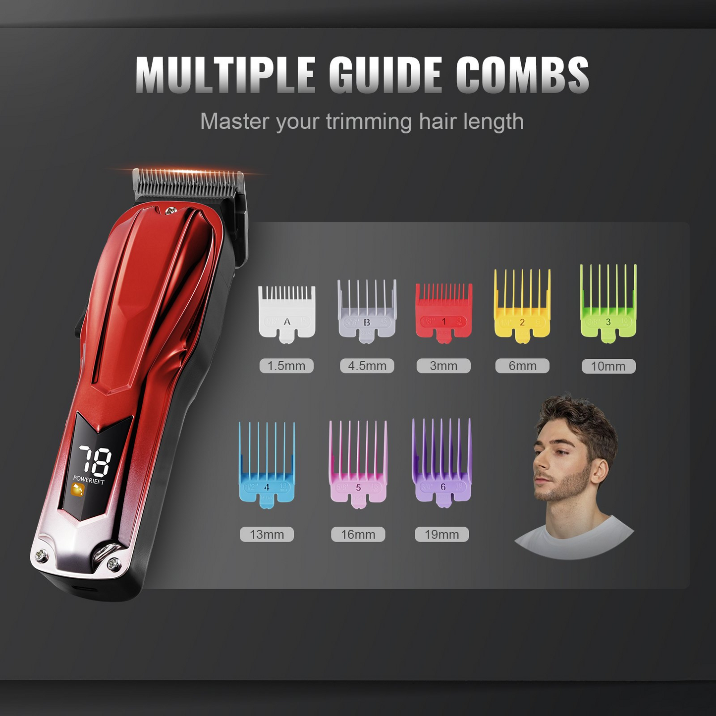 VEVOR Professional Hair Clippers for Men with 6800RPM Motor & LCD Display