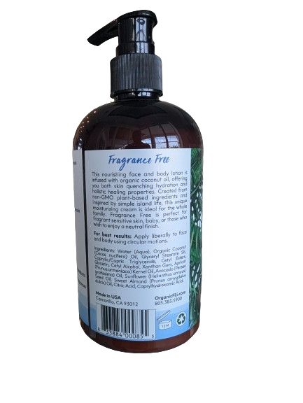 Organic Coconut Oil Lotion for Face & Body - Pineapple Coconut (12oz)