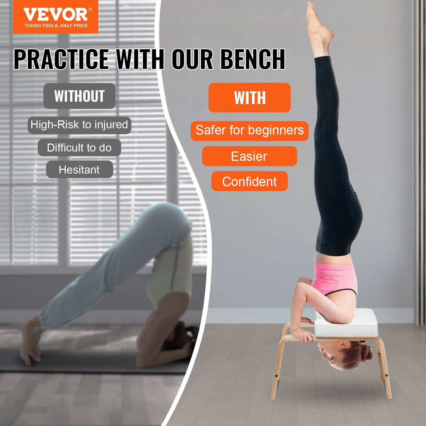 VEVOR Yoga Headstand Bench | Sturdy Inversion Chair for Fitness & Core Training