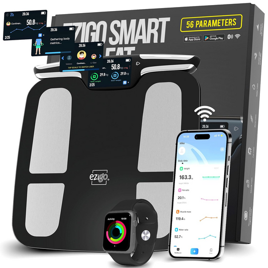 Professional Smart Body Composition Scale - 56 Metrics, WiFi, BMI, BMR, Muscle Mass, Bioimpedance, Apple Health & Google Fit.