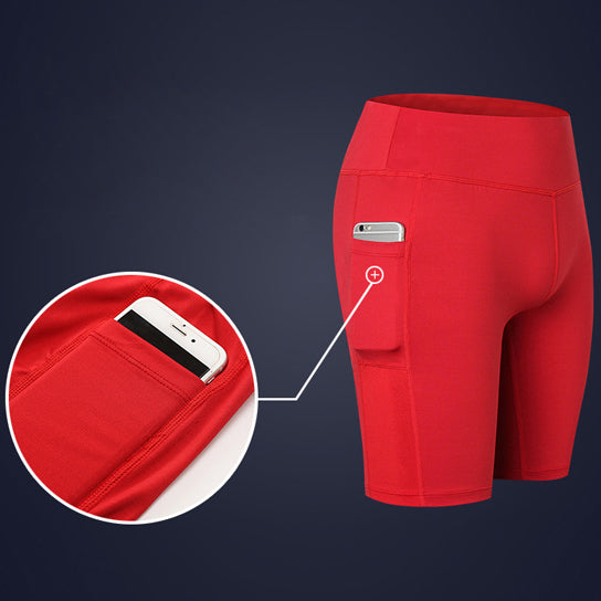 All-Season Fitness Shorts with Secure Phone Pocket.